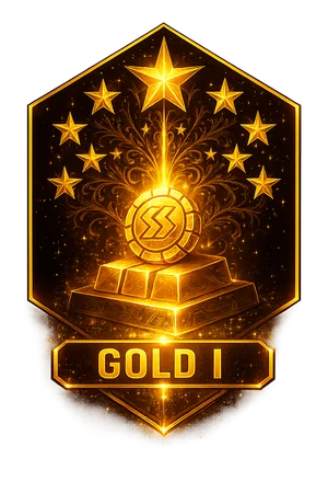 Gold rank badge